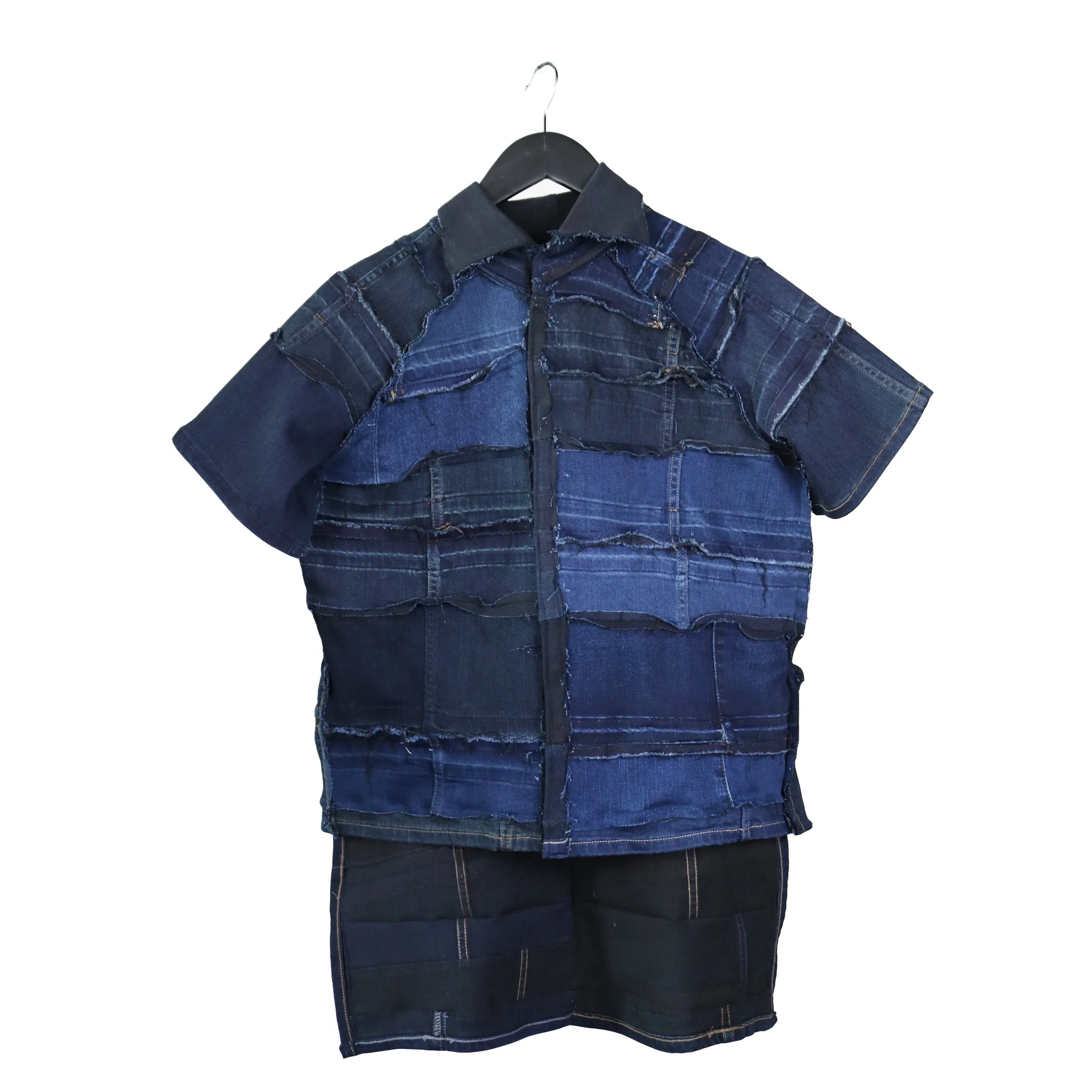 Papercut Skin - Reversible, zero waste denim button down shirt