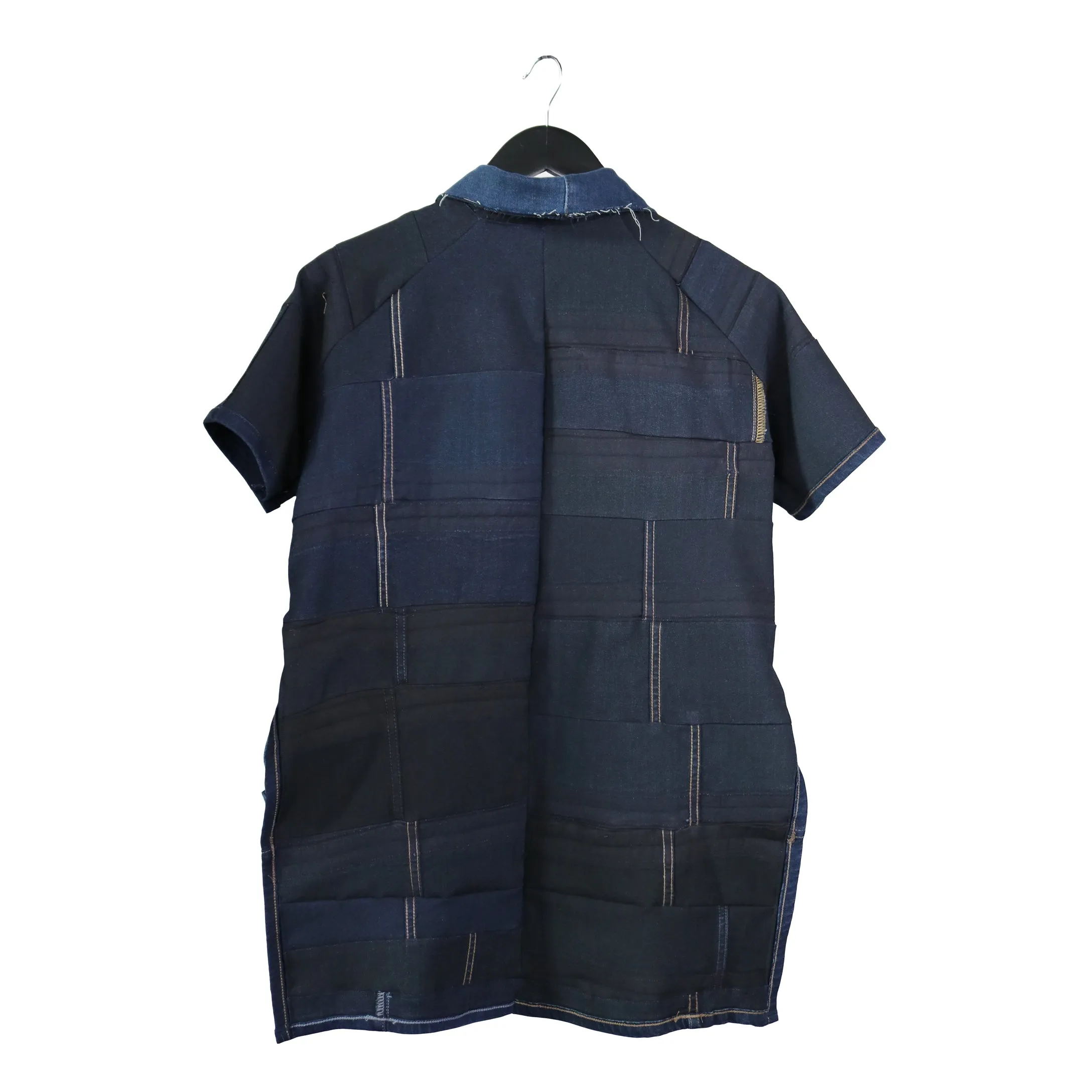 Papercut Skin - Reversible, zero waste denim button down shirt