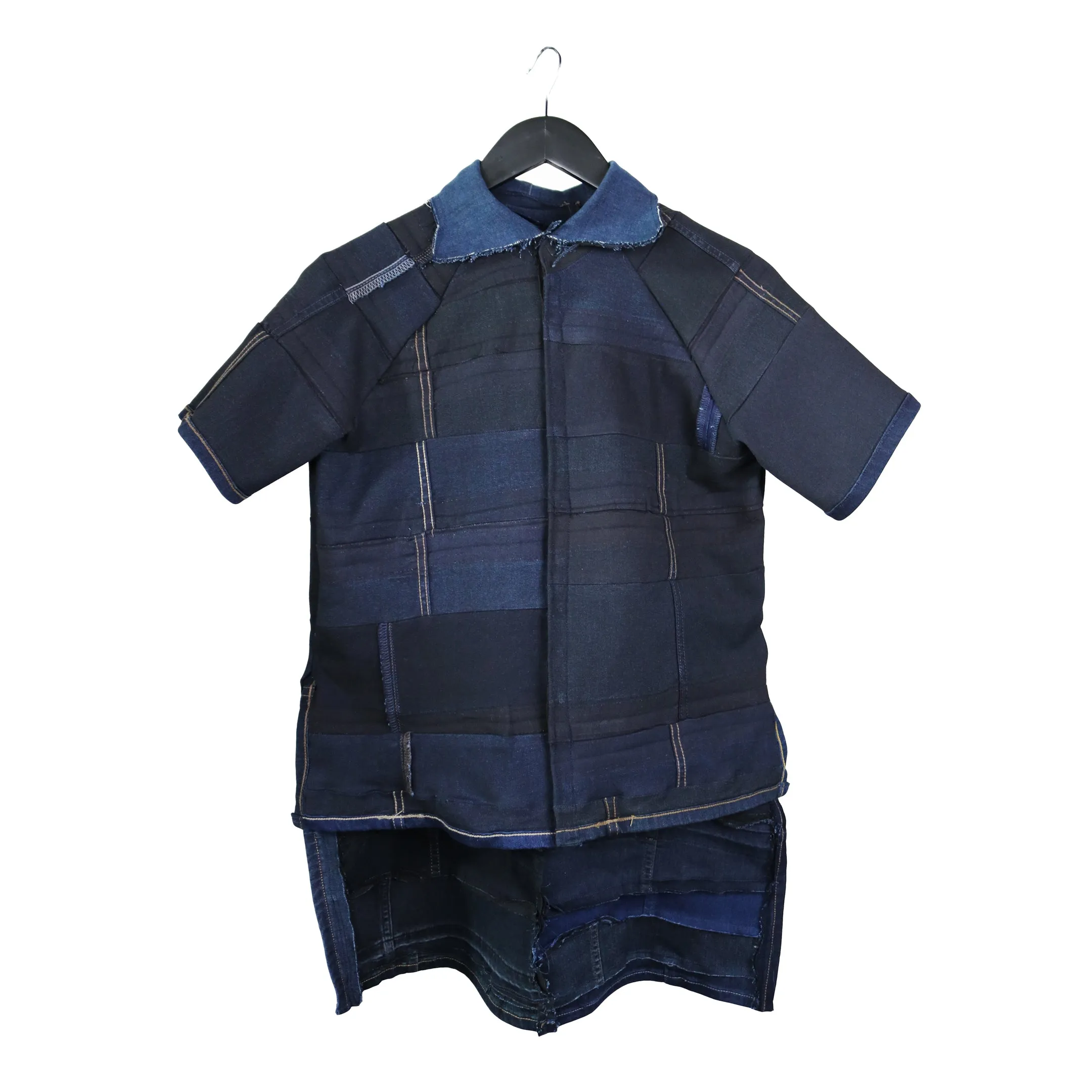 Papercut Skin - Reversible, zero waste denim button down shirt
