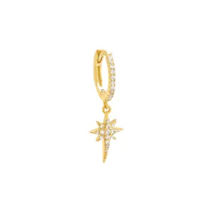 Pavé Dangling Starburst Huggie Earring
