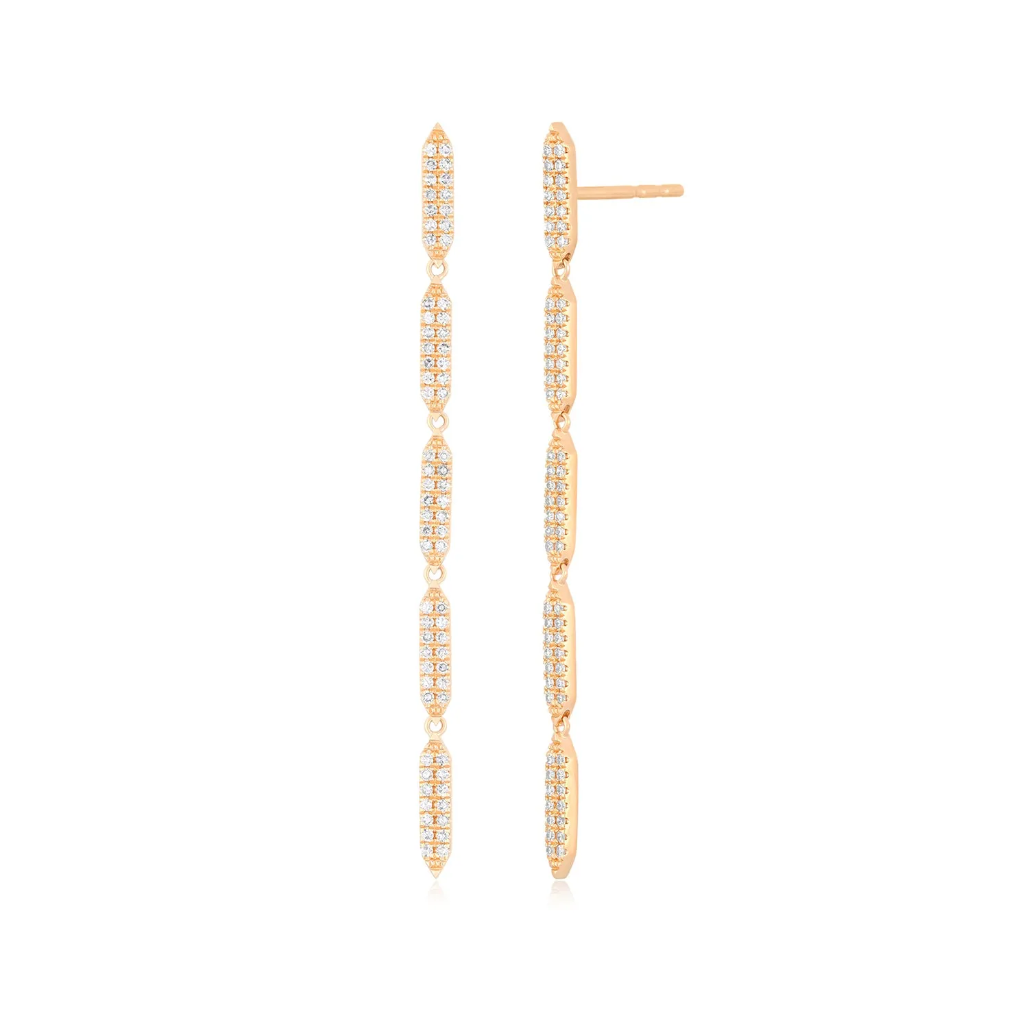 Pavé Diamond "On Point" Drop Earrings