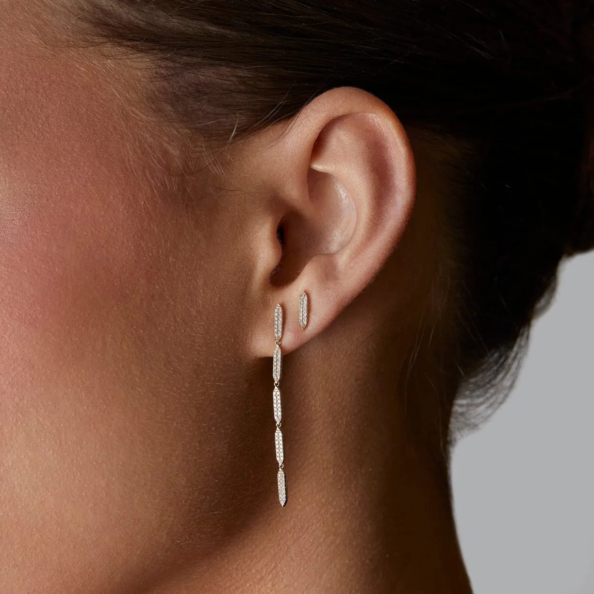 Pavé Diamond "On Point" Drop Earrings