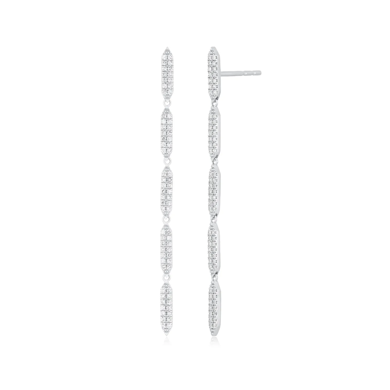 Pavé Diamond "On Point" Drop Earrings