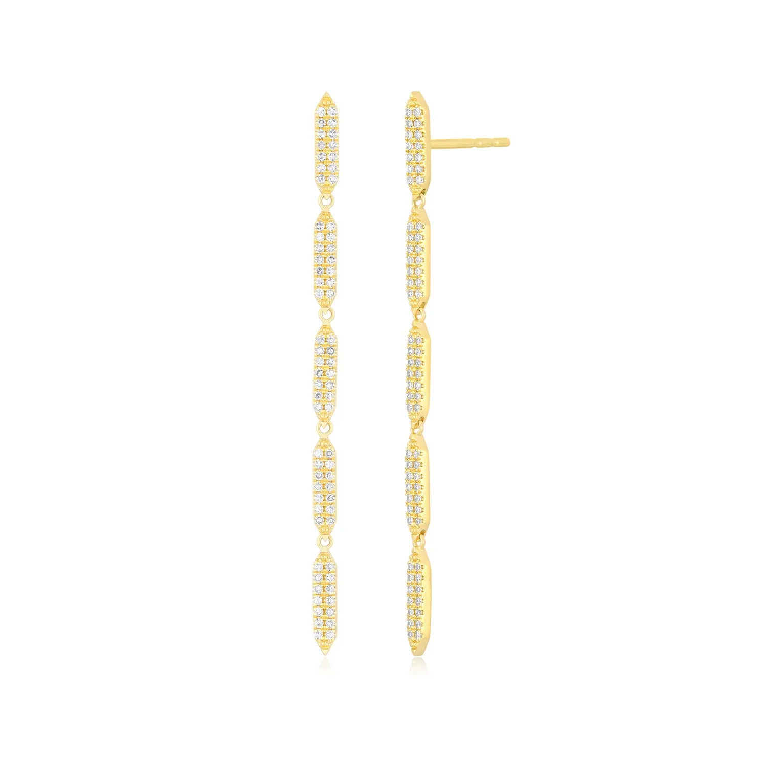 Pavé Diamond "On Point" Drop Earrings