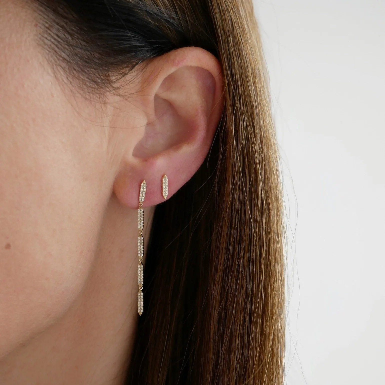 Pavé Diamond "On Point" Drop Earrings