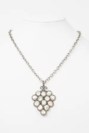 Pave Diamond, Pearl Necklace