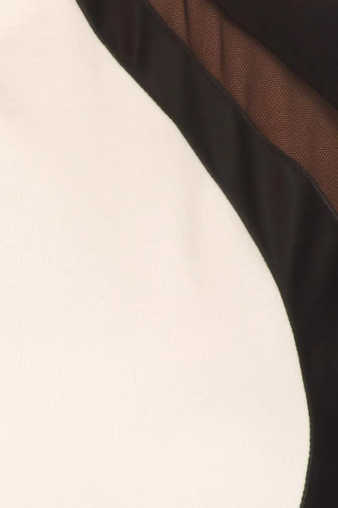 Plus Size City Night Leather Paneled White Midi Dress