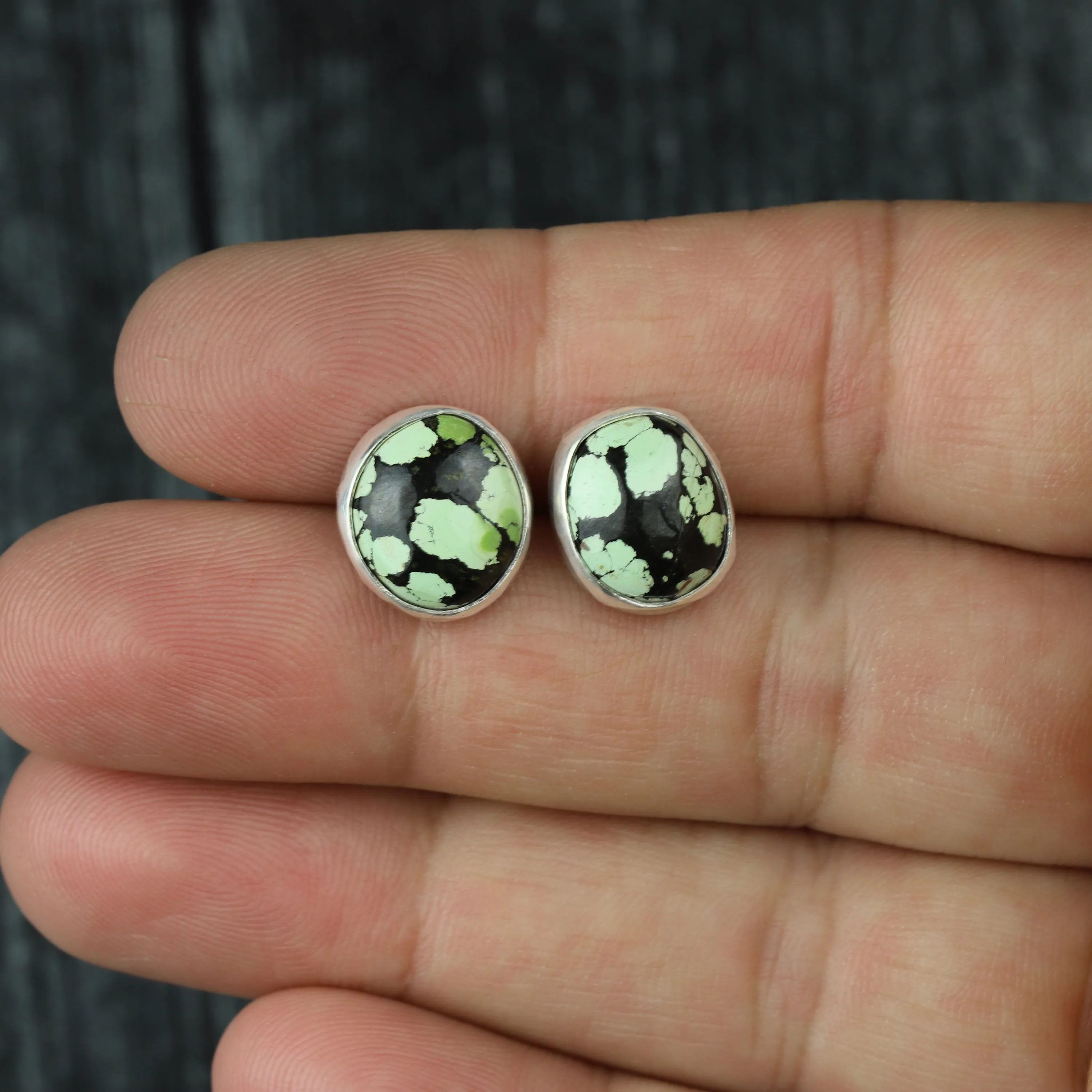 Poseidon Variscite Studs No.24