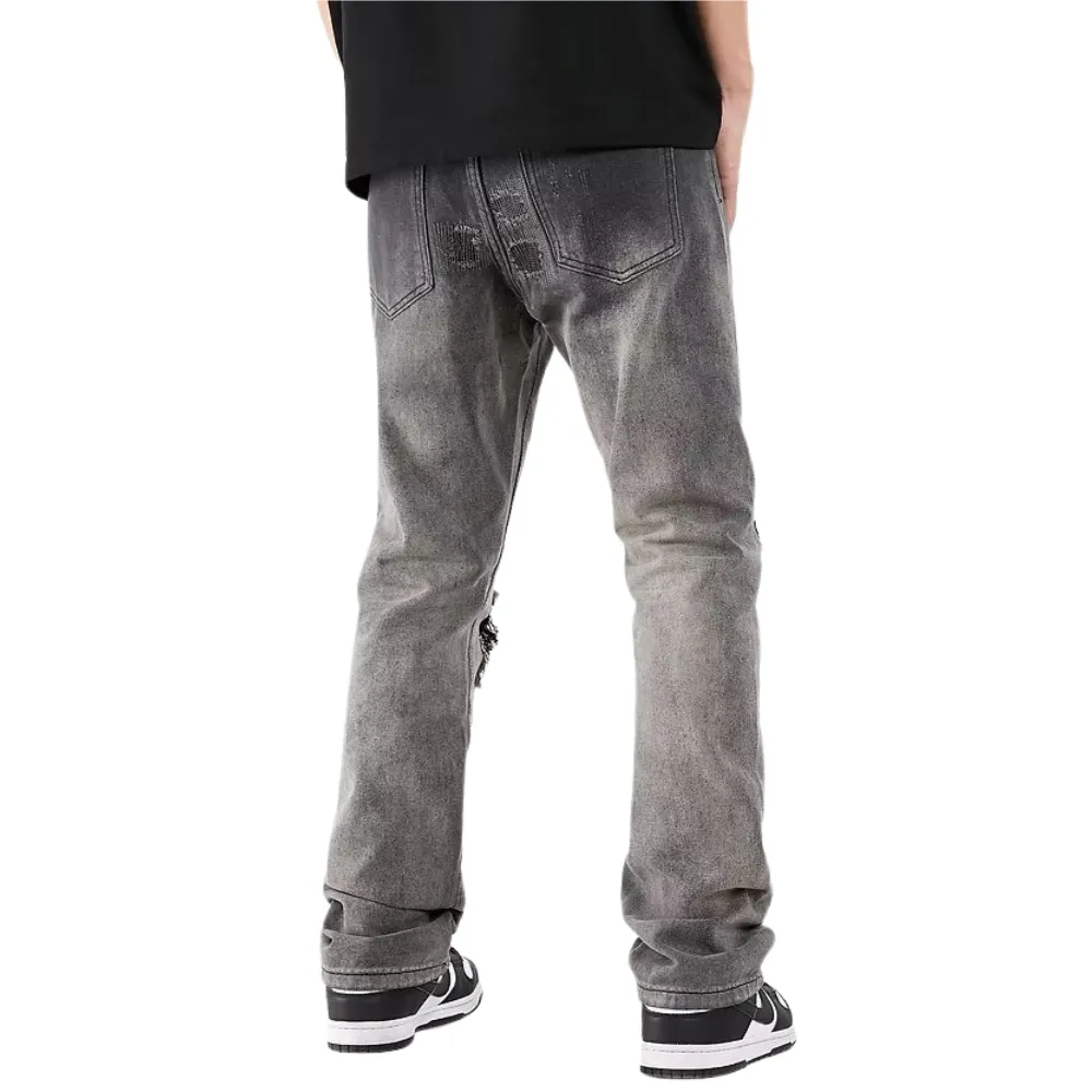 Punk Gradient Ripped Straight Jeans