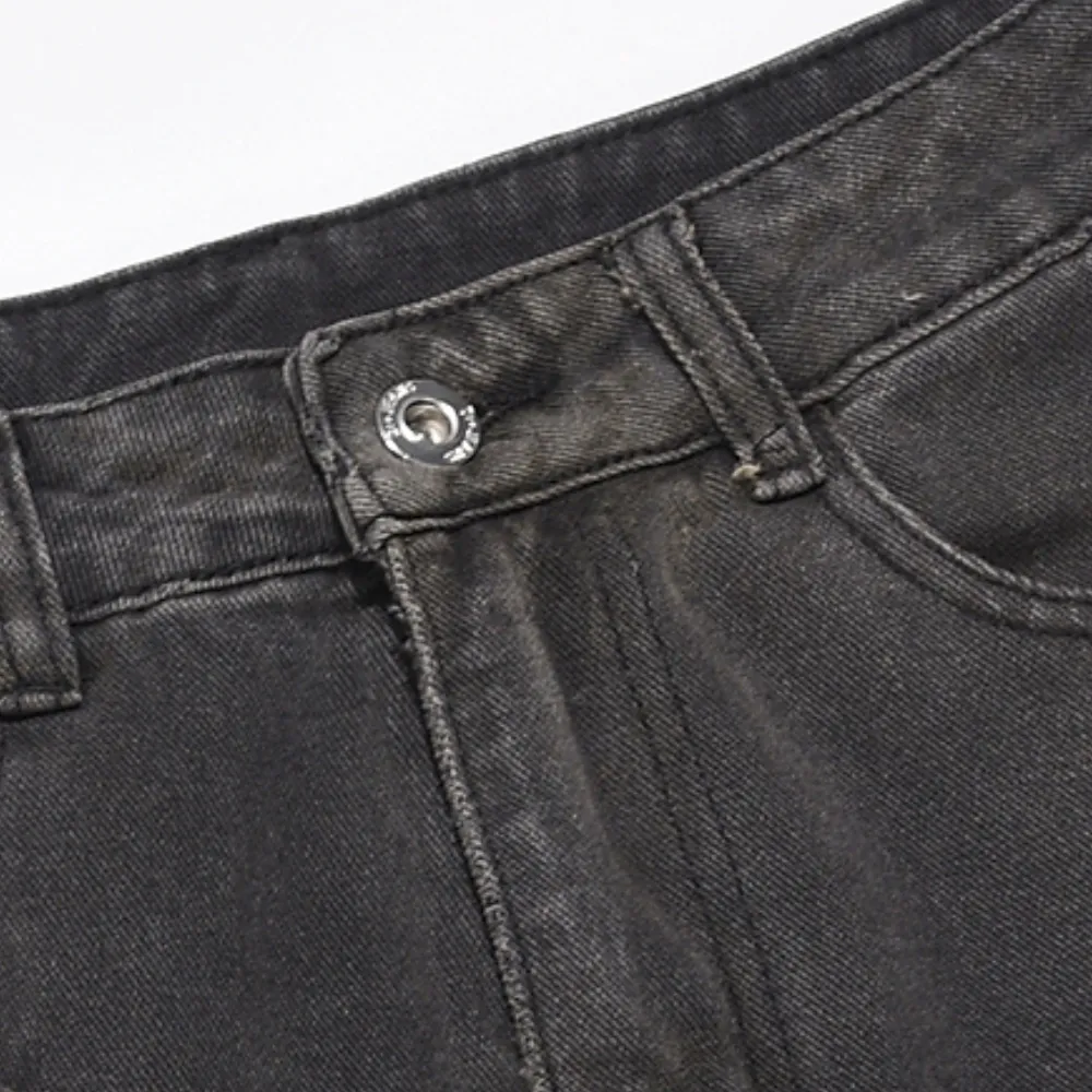 Punk Gradient Ripped Straight Jeans