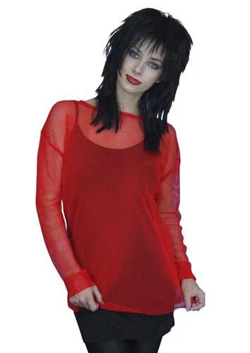 Punk Pop-star 1980's Fishnet Shirts Fancy Dress