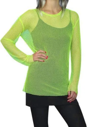 Punk Pop-star 1980's Fishnet Shirts Fancy Dress