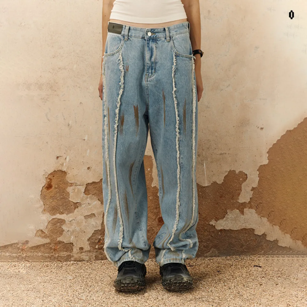 Punk Raw Edge Distressed Jeans