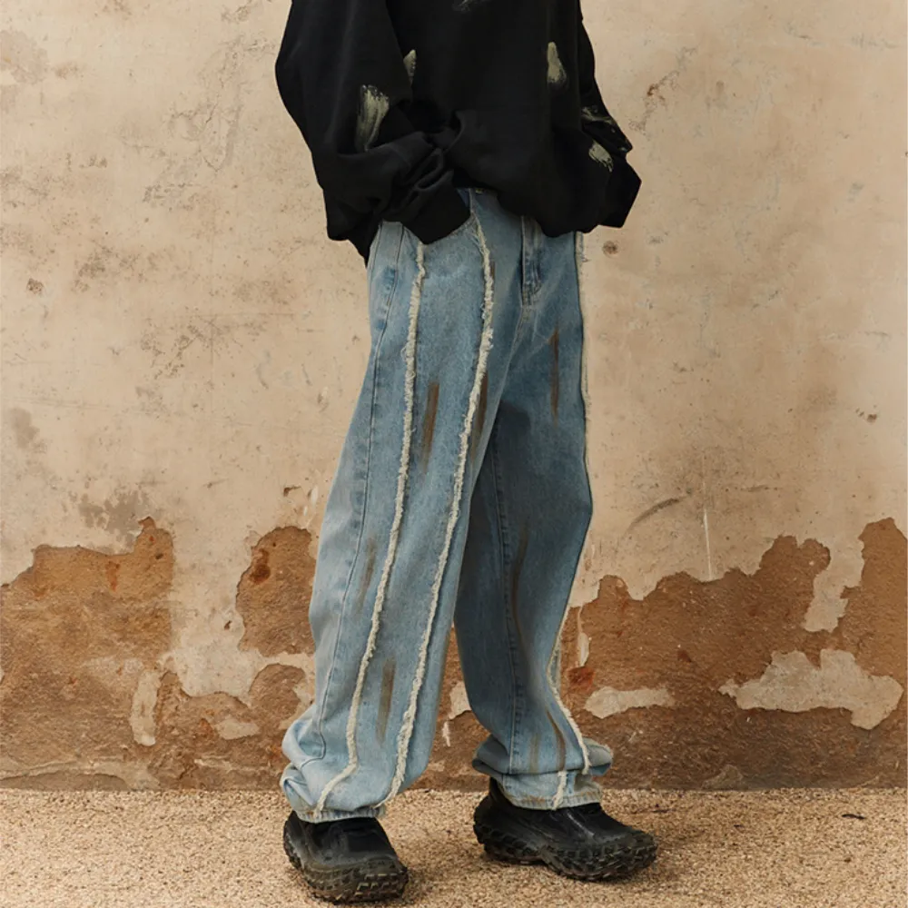 Punk Raw Edge Distressed Jeans