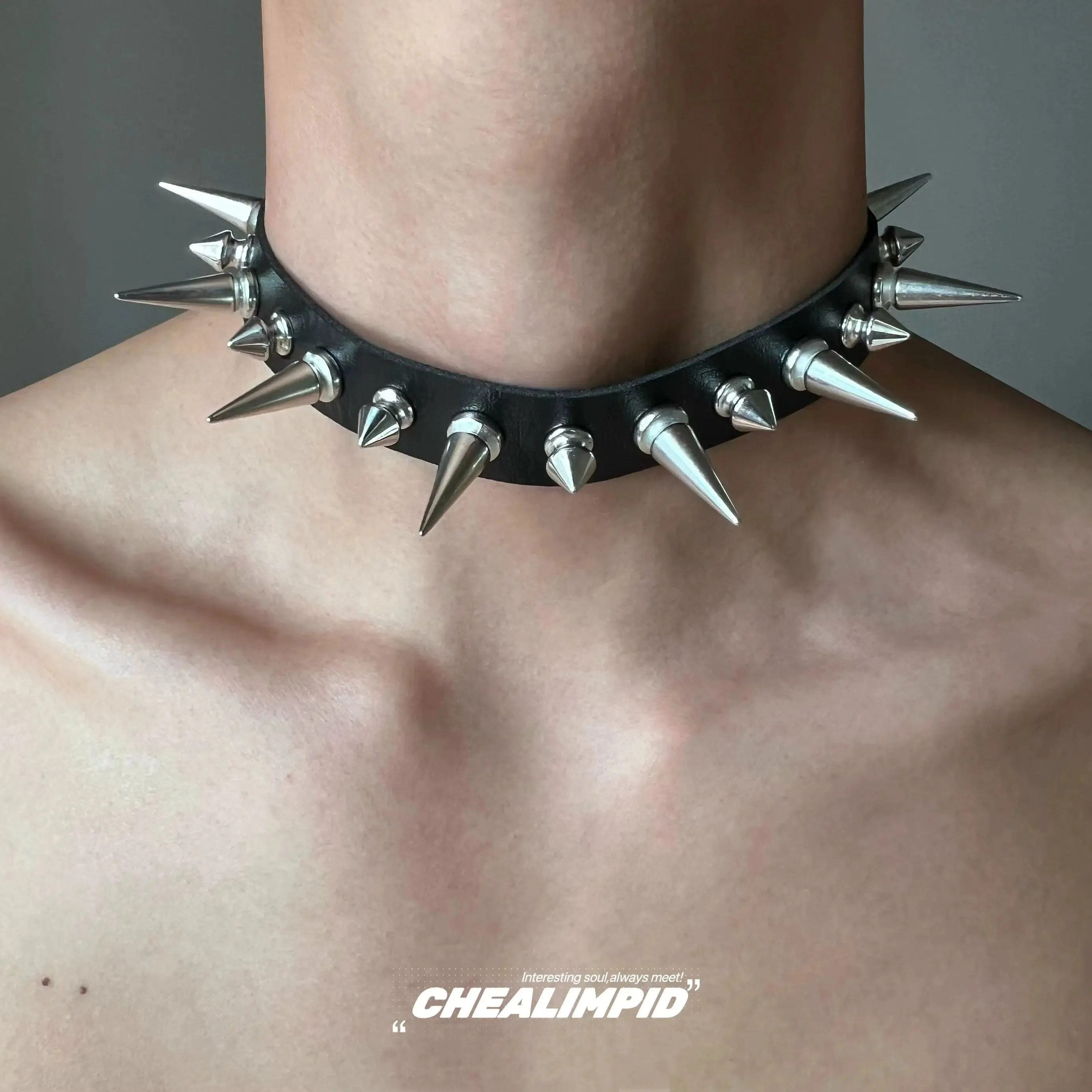 Punk Style Spiked Choker Necklace