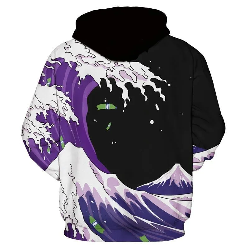 Purple Tide Artistic Hoodie
