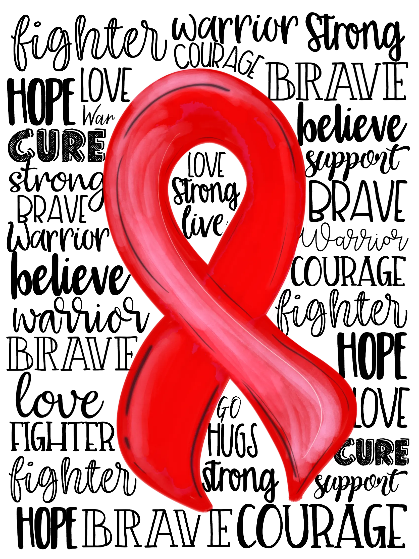 {Red Awareness Ribbon}