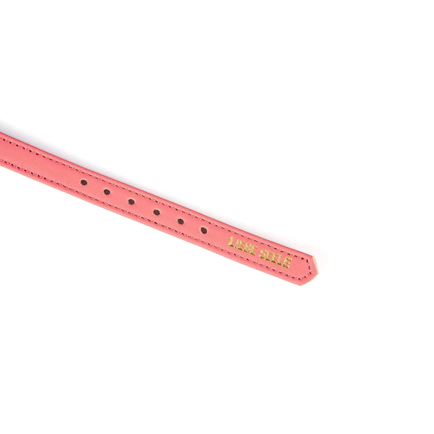 Red Italian Leather Choker Letters BITCH with Gemstone