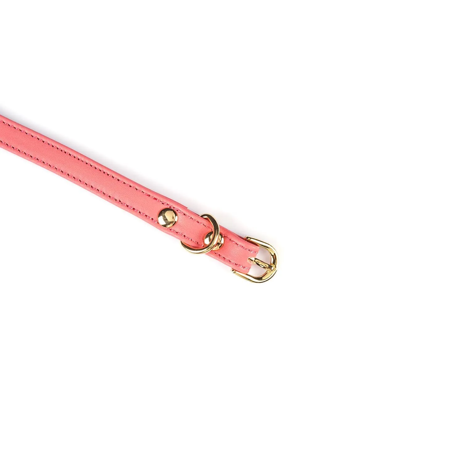 Red Italian Leather Choker Letters BITCH with Gemstone