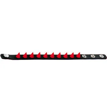 Red Rubber Spike Punk Cuff Bracelet