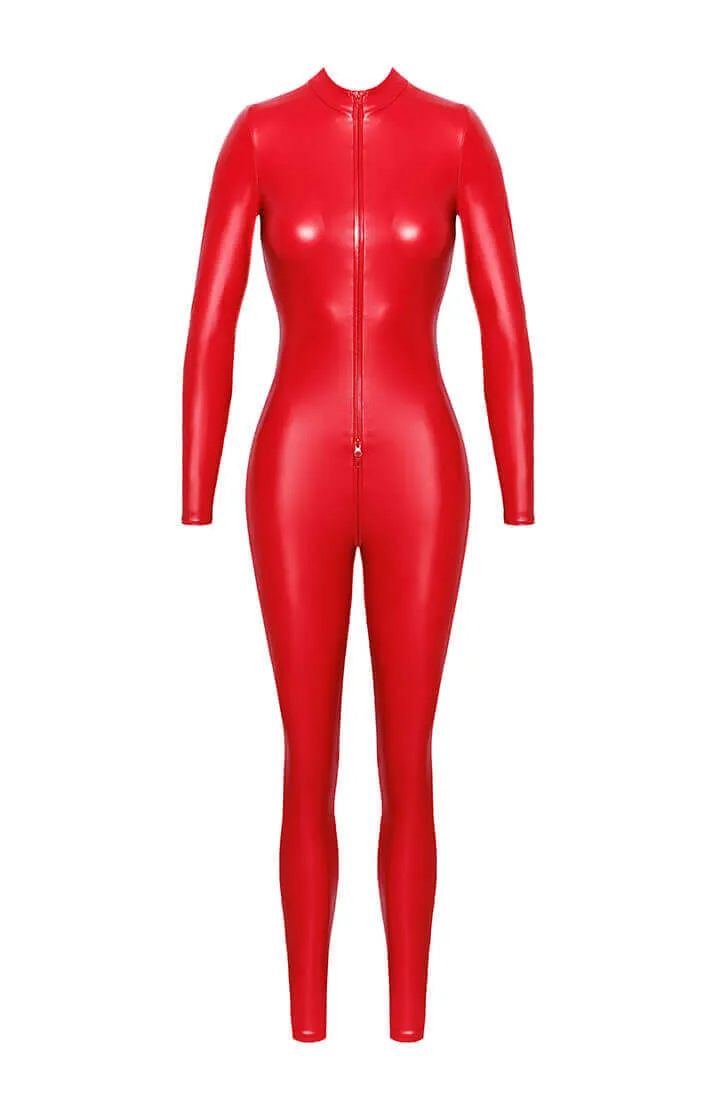 Red wet look catsuit - Secret Rendezvous