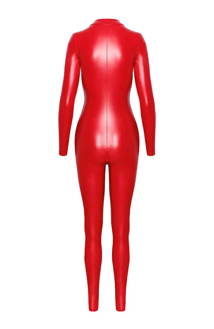 Red wet look catsuit - Secret Rendezvous