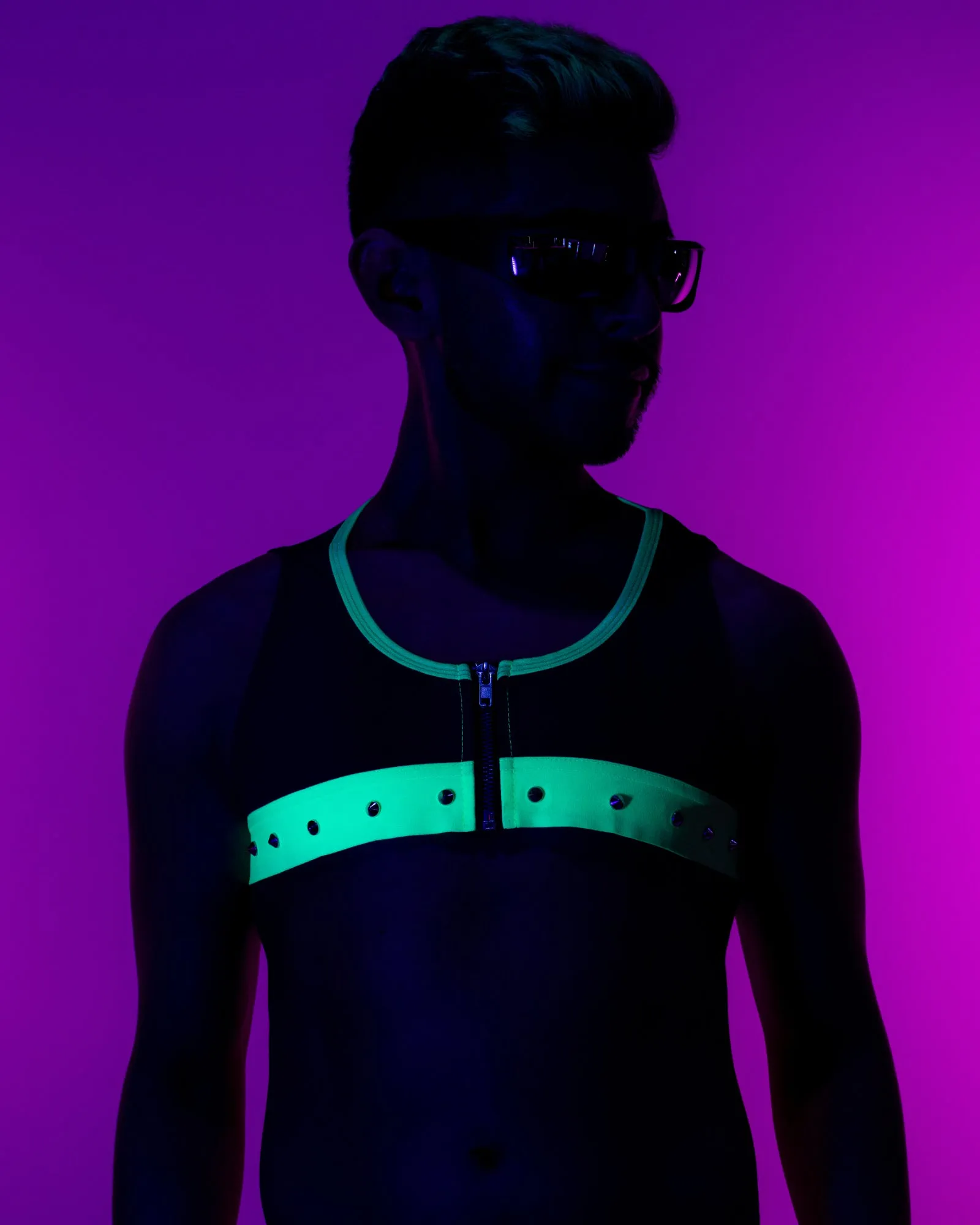 Reflective Lime Harness Crop Top