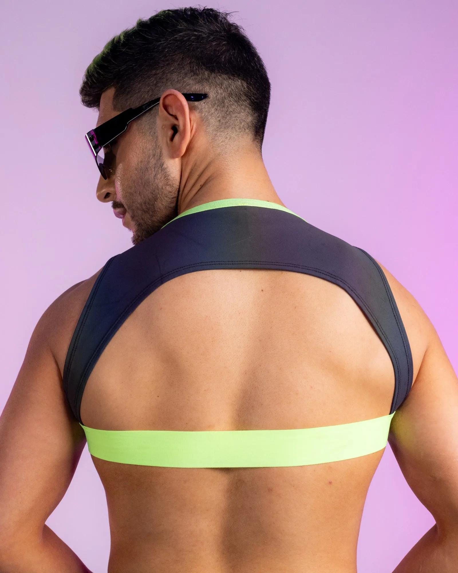 Reflective Lime Harness Crop Top