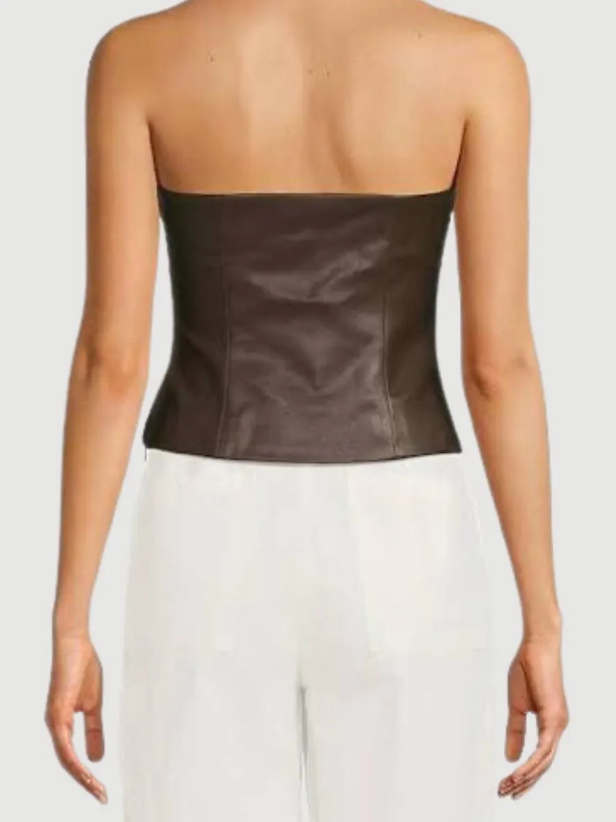 Reina Faux Leather Tube Top