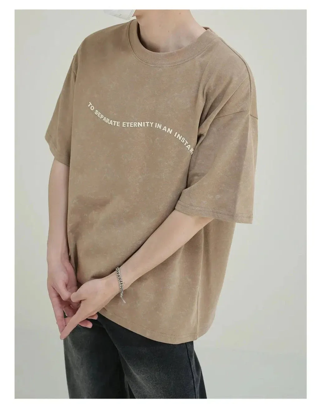 Retro Distressed Khaki T-shirt