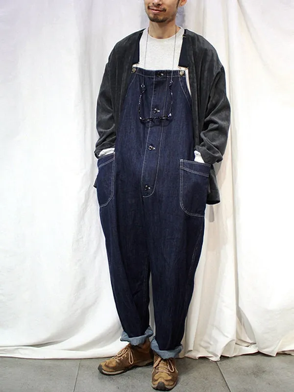 Retro Workwear Loose Suspenders Jumpsuit