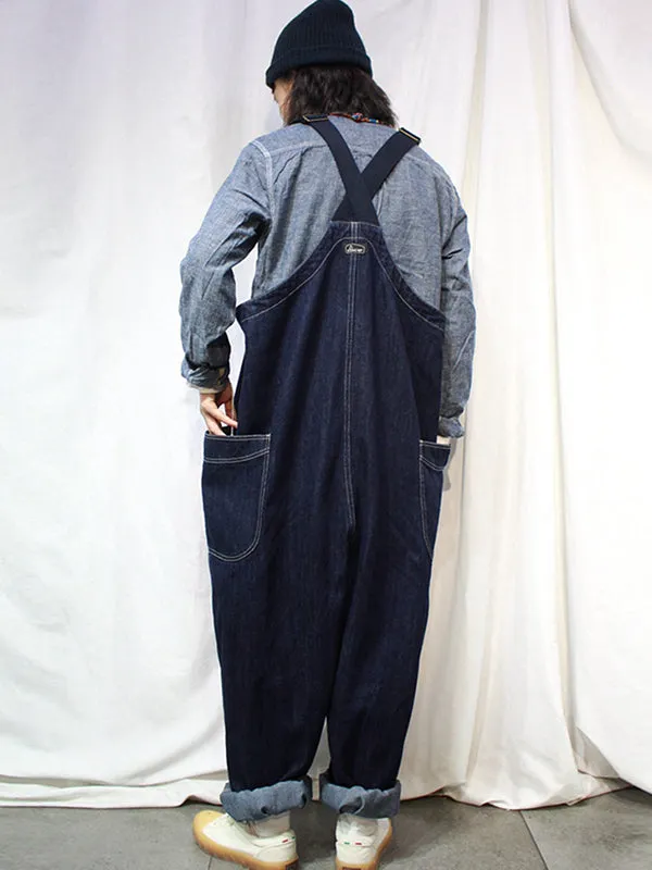 Retro Workwear Loose Suspenders Jumpsuit