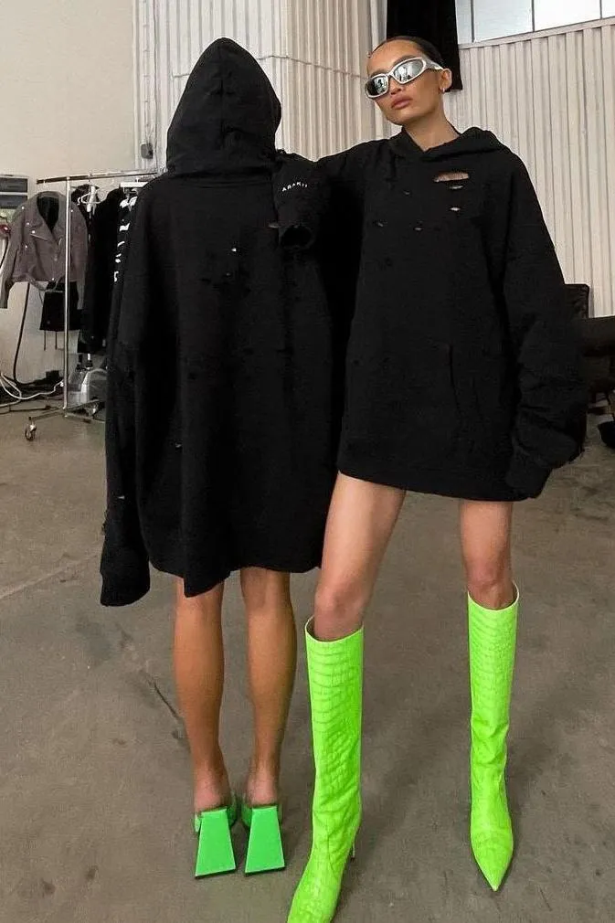 Ripped black hoodie