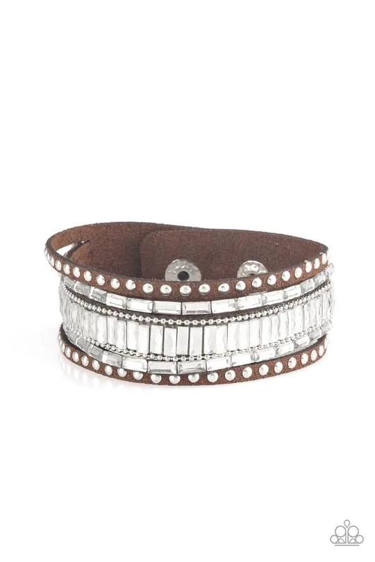 Rock Star Rocker- Brown Snap Bracelet - Paparazzi Accessories