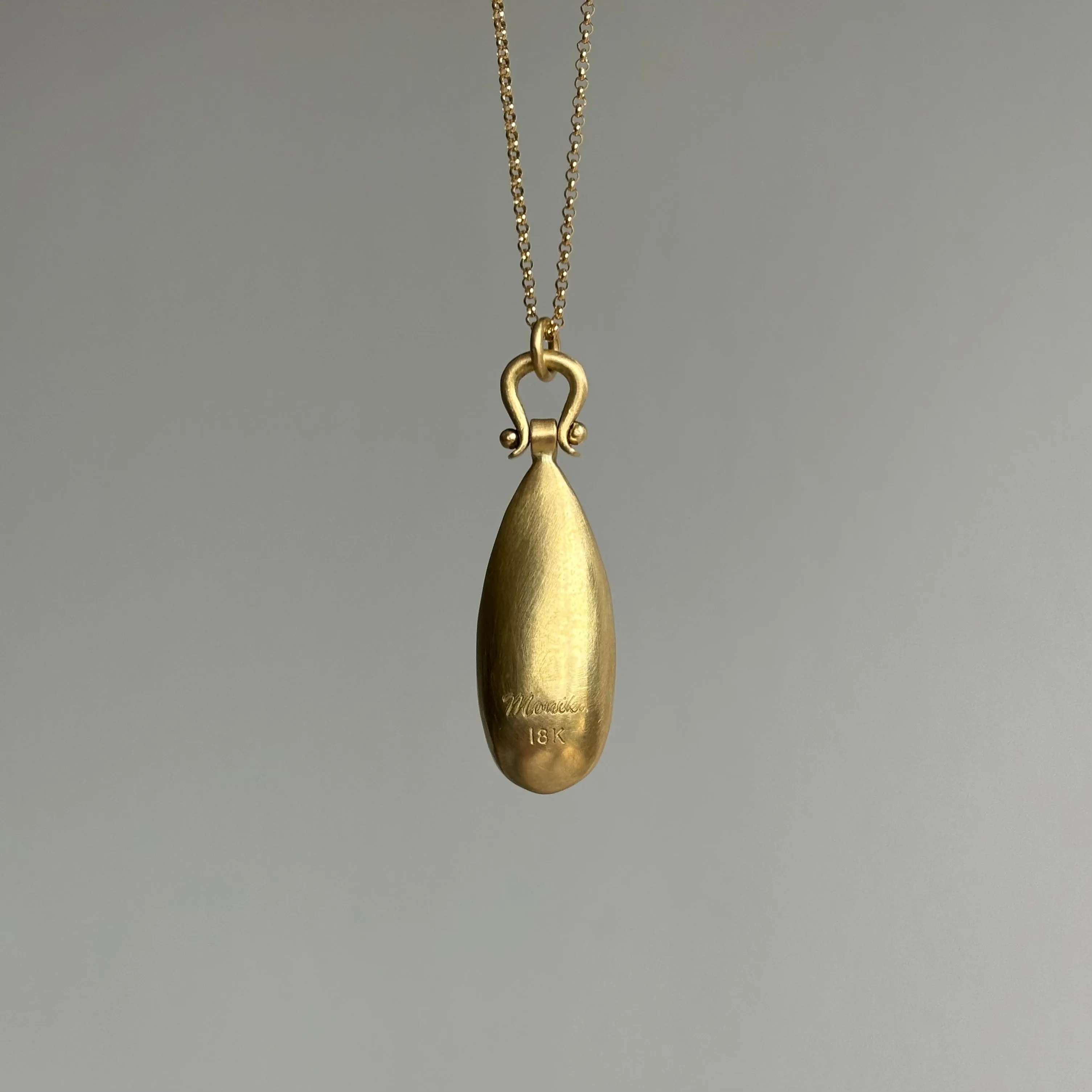 Rose Cut Pyrite Drop Pendant with Lyre Bail