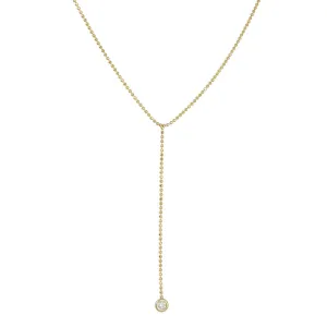 SALE - Diamond Lariat Necklace on 14K Gold Chain