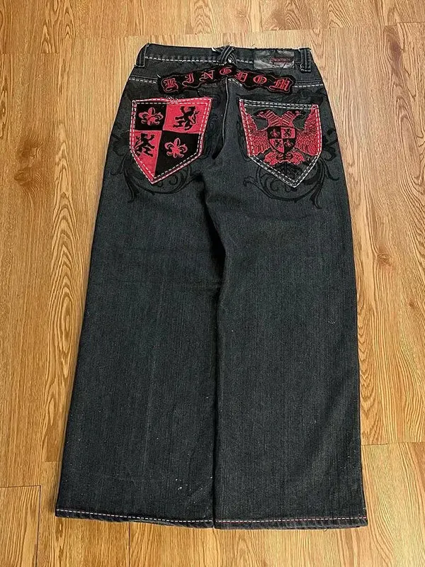 Schwarze American Retro Hiphop Boyfriend Jeans