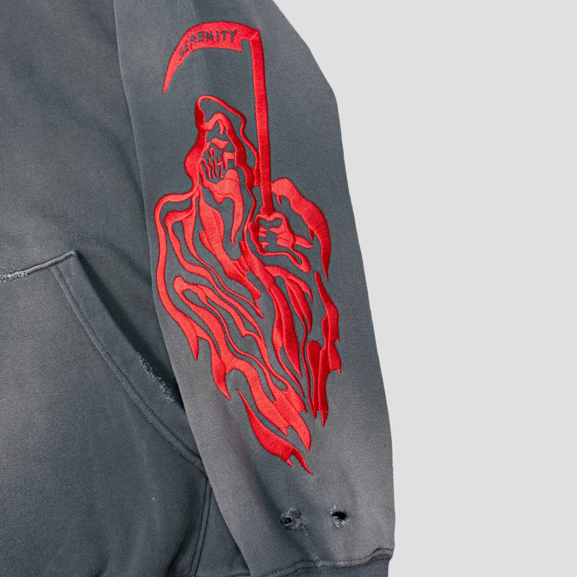 SERENITY REAPER DESTROYED FLEECE HOODIE