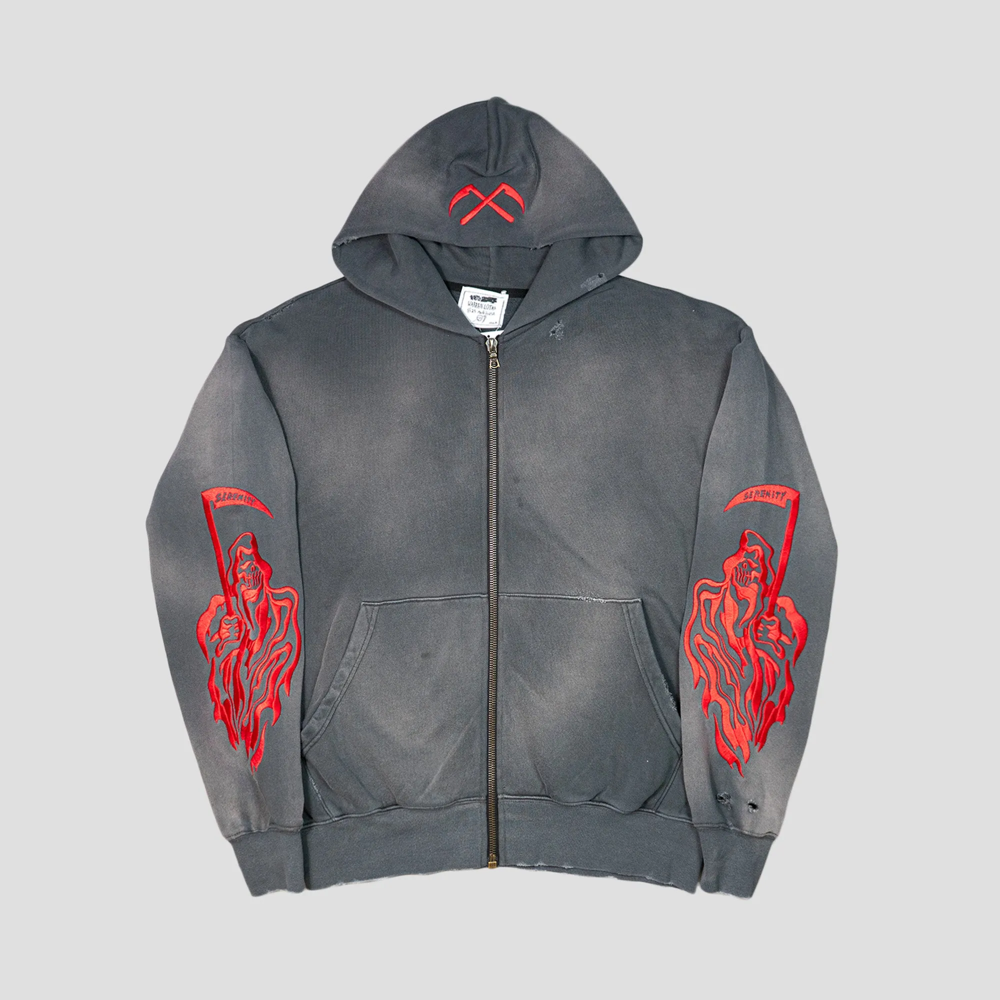SERENITY REAPER DESTROYED FLEECE HOODIE