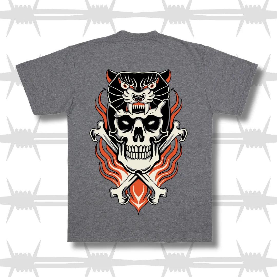 Skull Panther Tee - Grey