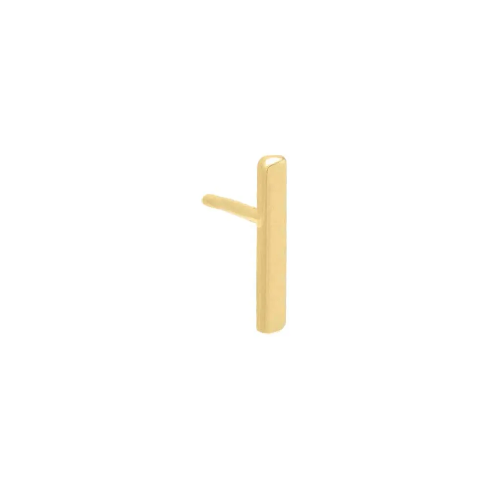 Solid Bar Stud Earring 14K