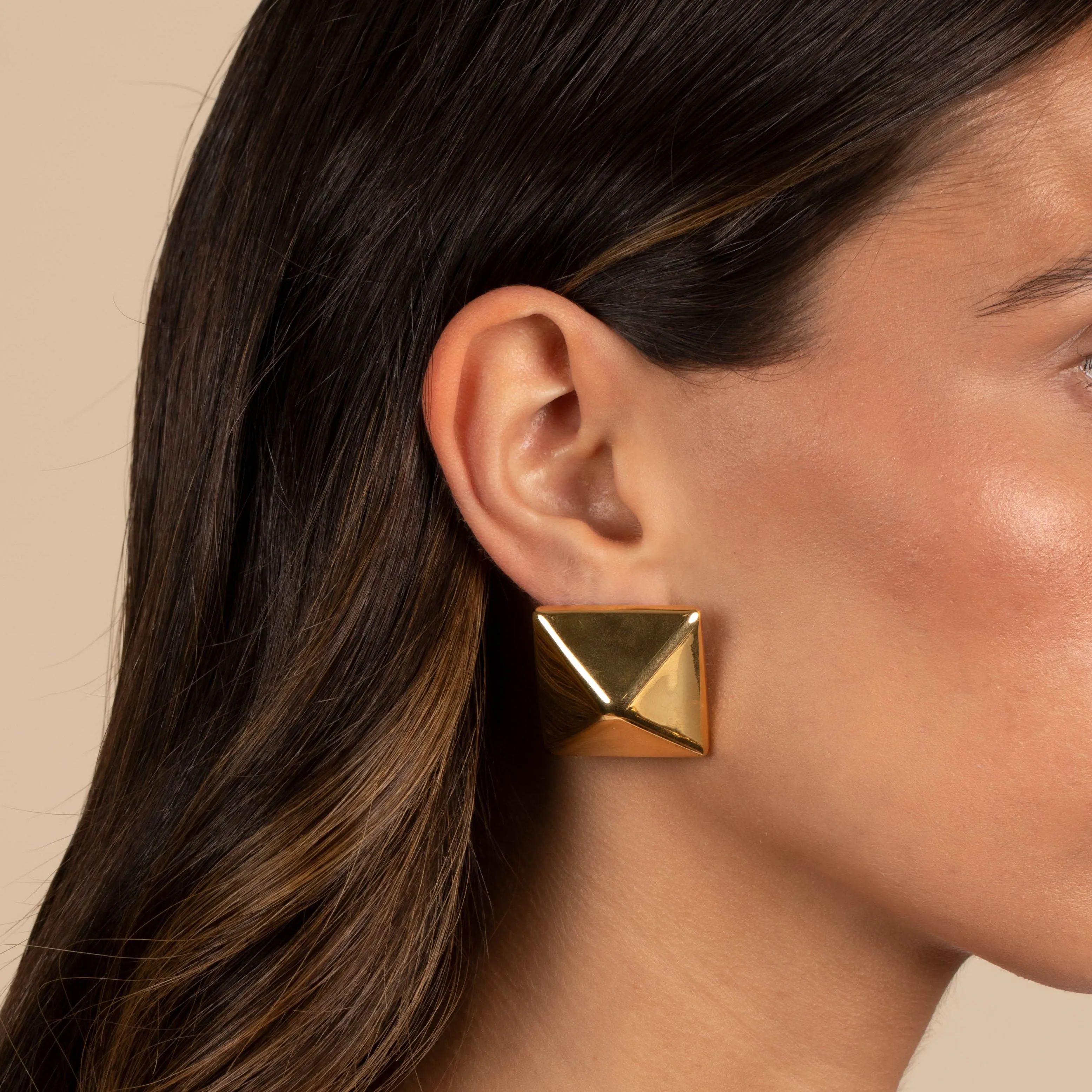 Solid Square Spike Stud Earring
