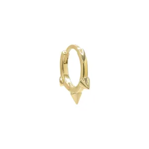 Solid Triple Spike Huggie Earring 14K