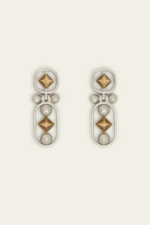 SPHERES & DIAMONDS DROP EARRINGS