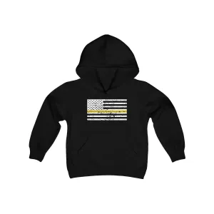 Standard Distressed Flag © Youth Hoodie (Thin Gold Line)