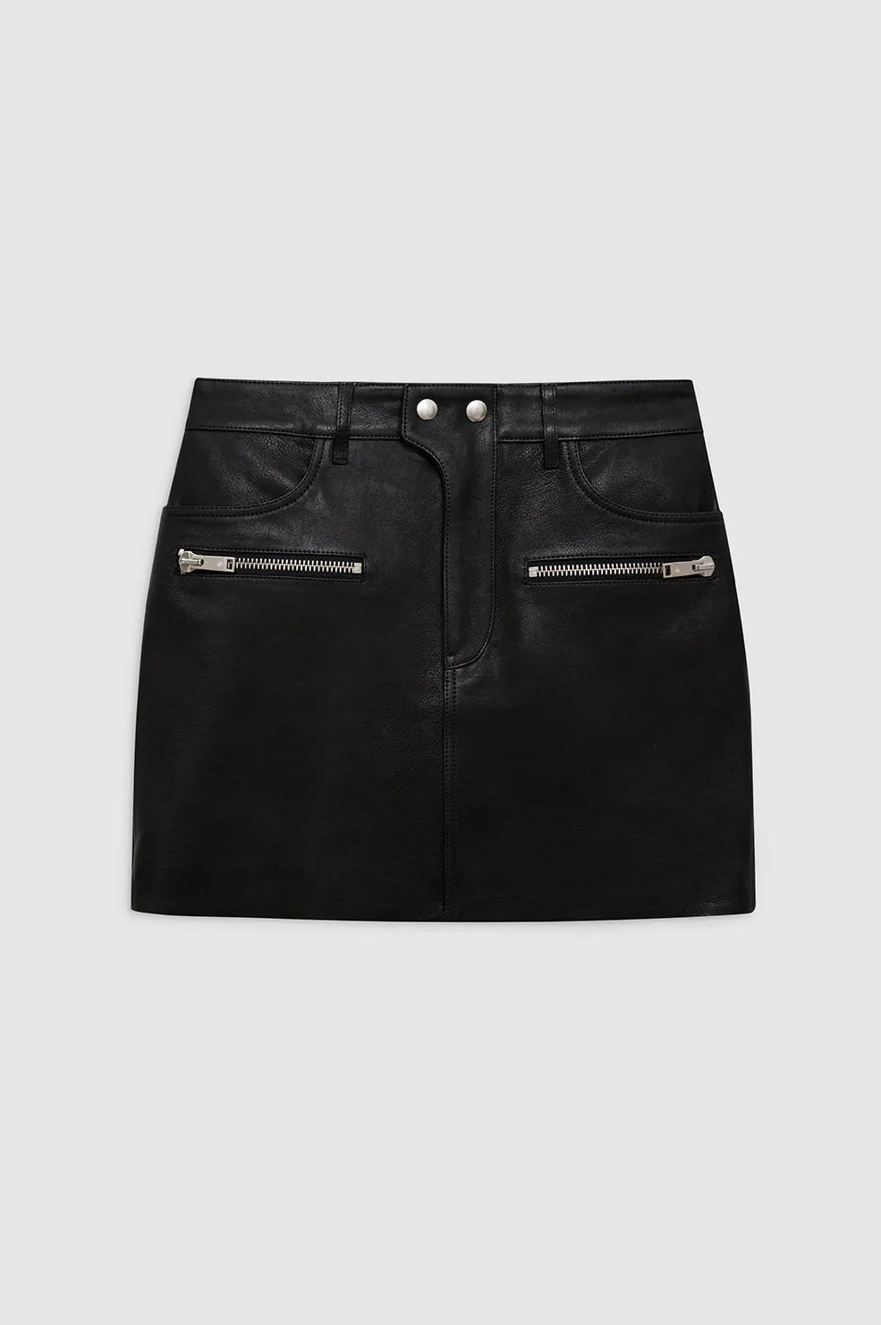 Steel Skirt - Black Leather