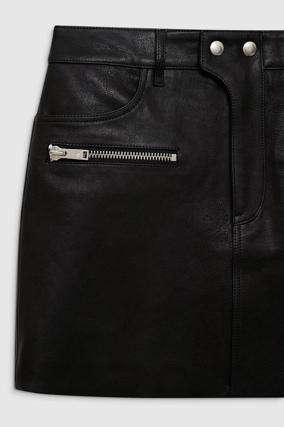 Steel Skirt - Black Leather