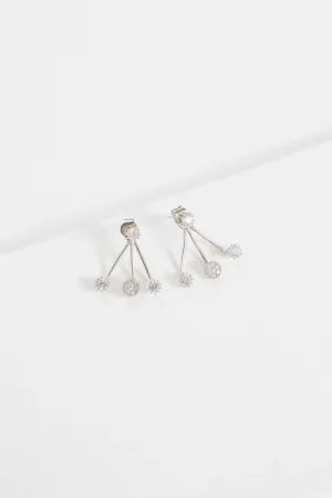 Sterling Silver Stud Quad Jacket Earrings