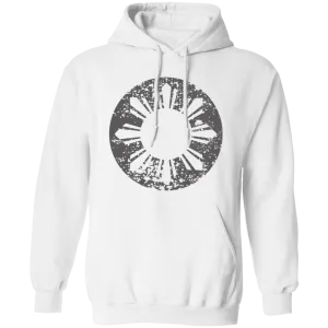 Sun and Stars in Circle Distressed Unisex Pullover Hoodie