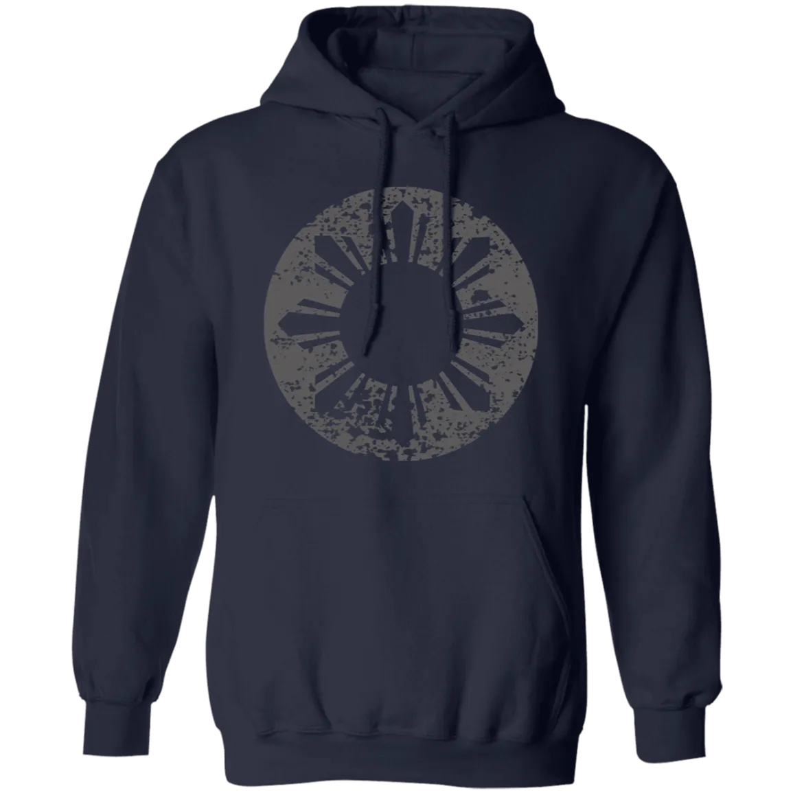 Sun and Stars in Circle Distressed Unisex Pullover Hoodie